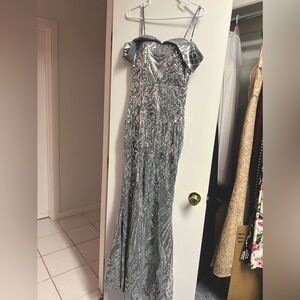 Formal Silver with sequence dress